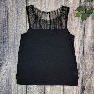 Hi-Line Wool Blend Mesh Tank Top